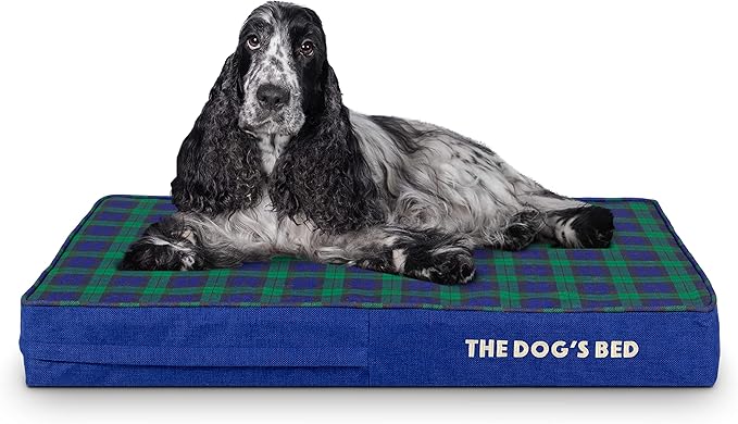 The Dog’s Bed Orthopedic Memory Foam Dog Bed Mattress, Oxford Fabric, Black Watch Tartan, Medium, 4 Inch