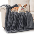 Waterproof Dog Blanket for Medium Dogs, Washable Soft Puppy Cat Blankets Flannel Cotton Velour for Sofa Couch Protector, Comfort & Security Reversible Bed Protection for Pet, 30"X40", Gray
