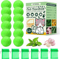 Outdoor Animal Deterrent Balls 12-Pack + 6 Bags – Peppermint & Lemongrass Repellent for Rabbits, Rats, Squirrels, Stop Digging & Chewing in Garden, Yard, Plants
