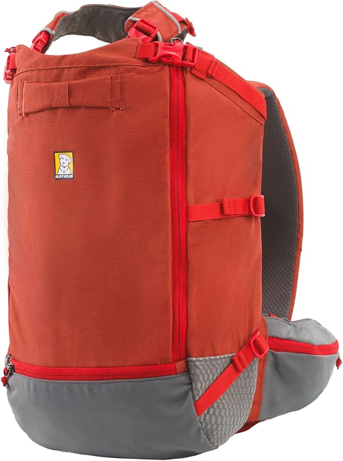 Ruffwear, Hitch Hiker Dog Backpack Carrier, Hands-Free Dog Carrier Backpack with Breathable Mesh, EVA Foam Padding, Durable Polyester, Lightweight Design for Small Dogs, Red Clay, X-Small
