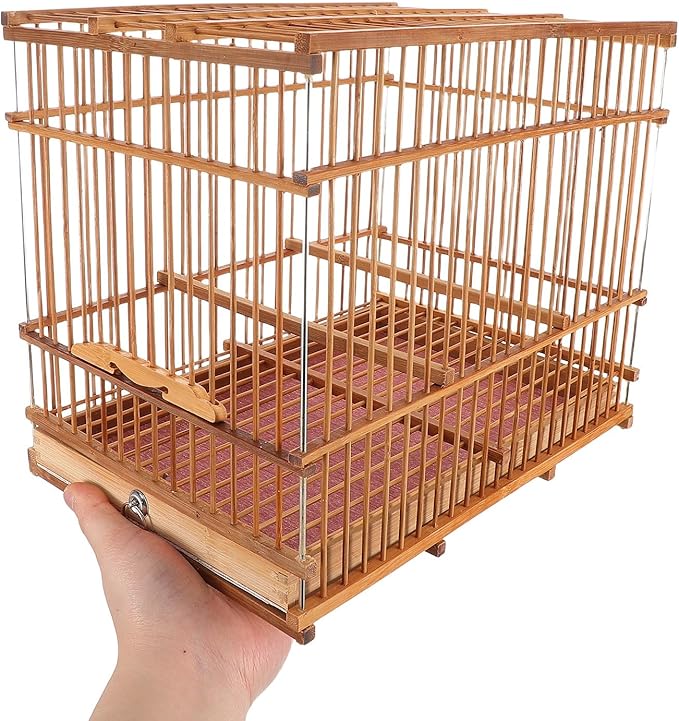Small Bird Cage Parrot Carrier Travel Cage Lightweight Woven Indoor Birdcage for Small Parakeets and Small Birds