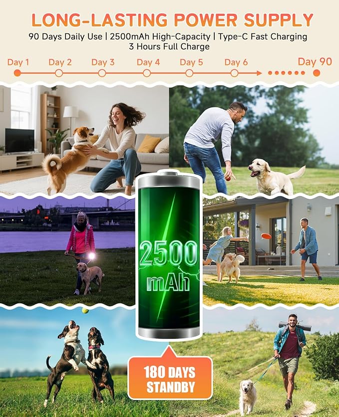 3X Ultrasonic Dog Bark Deterrent, 50ft Long Range Anti Barking Device for Stubborn & Neighbor's Dog, Rechargeable Behavior Training Tool with Flashlight, Safe Humane for Indoor Outdoor Use