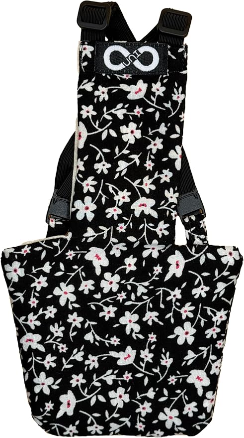 Chicken Diapers Duck Diaper Diaperalls for Hens, Roosters, Ducks, Ducklings - Reusable, Adjustable by Uni Infinity (Black Floral, Duck Small, 1, Count)