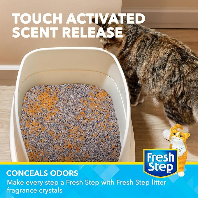Fresh Step Cat Litter Crystals Deodorizer, Non Toxic Odor Neutralizing Crystals for Litter Boxes that Help Control Smells and Keep Home Areas Fresh, Summer Breeze Scent, 30 Ounce