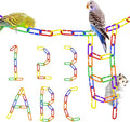 SunGrow Rainbow C-Clips Plastic Chain Links, Bird Swing & Climbing Chain Cage Toy Clips & Hooks, DIY Kids Learning Toys for Classroom, Suitable for Sugar Glider, Rat, Parrot, Bird (200 Pcs)