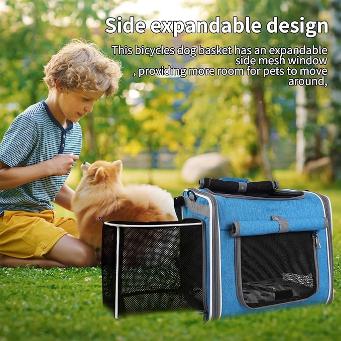 Pet Bicycles Carrier - Riding Trips Bike Dog Basket, Ventilated Travel Transport Bag | Adjustable Dog Backpack Basket, Lightweight Portable Holder for Walking Travel Outdoor Carry Convenience
