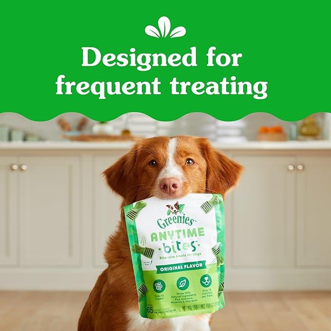 Greenies Anytime Bites Dog Treats, Original Flavor, Dog Training Treats, 10.3 oz. Bag
