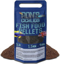 RON'S CICHLIDS Adult African Cichlid Fish Food Pellets – USA Made Slow Sinking Cichlid Pellets & Sticks Feed, Low Fillers, Ideal for Cichlid Food, Koi, Goldfish, Pleco, Oscar & Tropical Fish, 1 LB