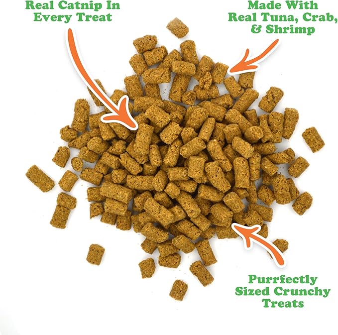 Meowijuana Crunchie Munchie Catnip Treats Bundle | 2 Seafood Medley and 1 Chicken | Made with Organic Catnip | Produced in The USA | Low Calorie Cat Snack