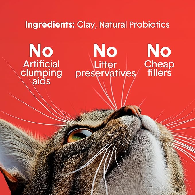 Boxie® Extra Strength 35 Day Odor Control Clumping Clay Cat & Kitty Litter 28lb, 99.9% Dust-Free, Probiotic Formula, Long-Lasting, Veterinarian Approved, Easy Scooping for Multi-Cat Homes