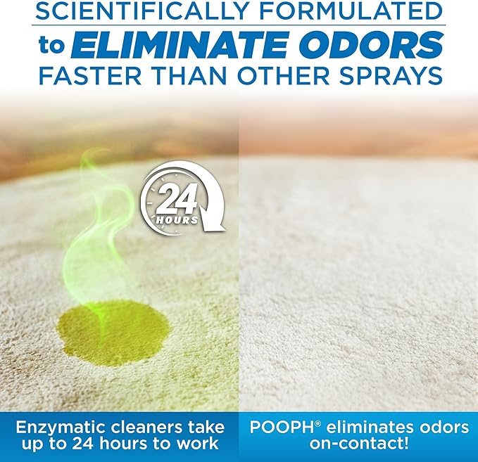 Pooph Pet Odor Eliminator, 16oz Spray - Eliminates Odors at the Molecular Level, Dogs, Cats, Freshener, Eliminator, Urine, Poop, Pee, Deodorizer, Nature's, Puppy, Fresh, Clean, Furniture, Potty