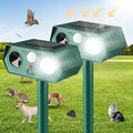 2025 Solar Animal Repellent,Upgraded Ultrasonic Cat Repellent Outdoor,Waterproof Deer Deterrent for Bird Dog Skunk,Squirrels Deterrent with Motion Detection Flash Lights for Outdoor Farm (2 Pack)