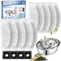 Cat Water Fountain Filters Replacement Compatible with ORSDA D30 67oz/2L Pet Water Fountains, 8 Pack Cat Fountain Filter & 4 Pack Replacement Pre-Filter Sponges for D30 Automatic Cat Fountain