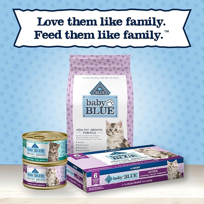 Blue Buffalo Baby Blue Natural Kitten Dry Cat Food, Healthy Growth Formula with DHA, Chicken and Brown Rice Recipe, 2-lb Bag