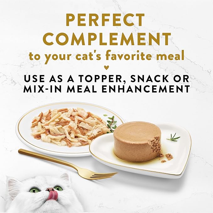 Fancy Feast Purina Appetizers Lickable Grain Free Cat Food Topper White Meat Chicken and Shredded Beef Appetizer - 1.1 oz. Trays,(Pack of 20)