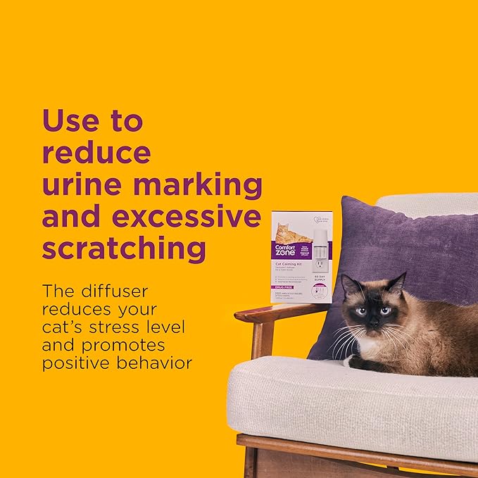 COMFORT ZONE Multi Cat Calming Diffuser Refill, 3 Pack – Cat Calming Pheromone Refills Help Reduce Anxiety, Stress, Scratching, Urine Marking, Multi-Cat Aggression, (30-Day Refills, 90-Day Supply)