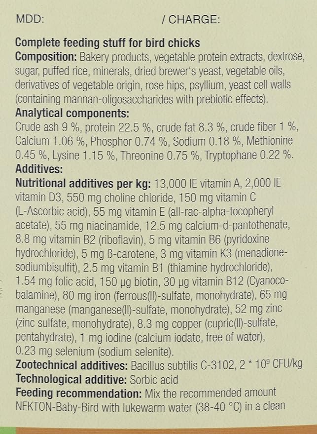 Nekton-Baby-Bird Handfeeding Formula For Birds 3000G (6.6Lb)