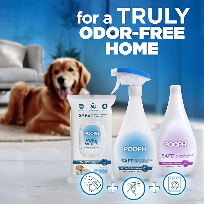 Pooph Pet Odor Eliminator, 16oz Spray - Eliminates Odors at the Molecular Level, Dogs, Cats, Freshener, Eliminator, Urine, Poop, Pee, Deodorizer, Nature's, Puppy, Fresh, Clean, Furniture, Potty