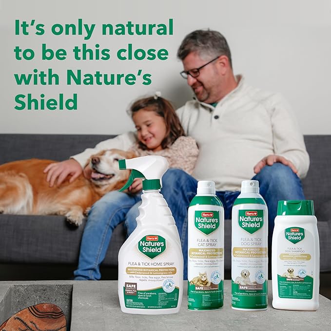 Hartz Nature’s Shield Flea & Tick Spray Treatment for Dogs, Natural and Effective Flea & Tick Prevention and Protection for Dogs with Cedarwood and Lemongrass Oil, 14 Ounces