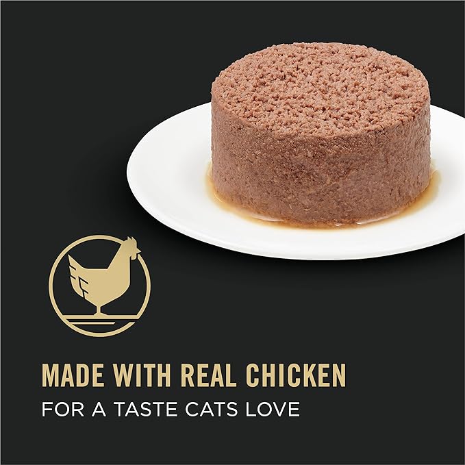 Purina Pro Plan Sensitive Skin and Sensitive Stomach Cat Food Wet Pate,Grain Free Chicken Entree - 3 oz. Cans,(Pack of 48)