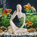 Fish Aquarium Decor Ornaments Sandstone Thinker Statue Minimalist Fish Tank Decorations Small Accessories Resin Abstract Home Decor Fish Toy for Betta Cichlid Goldfish Shrimps Hermit Crabs Turtle