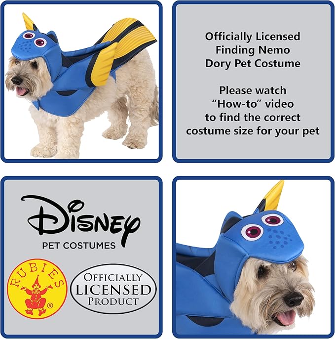 Rubies Disney Finding Nemo: Dory Pet Costume for For Dogs or Cats, Small