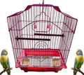 Pink 14-Inch Small Wire Bird Cage – Perfect for Budgies, Finches, Canaries, Lovebirds, Parakeets, and Small Parrots