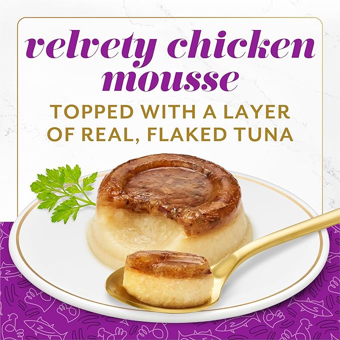 Purina Fancy Feast Layered Delights Chicken Mousse Topped with Flaked Skipjack Tuna Gourmet Wet Cat Treats - 1.96 oz. (Pack of 8)