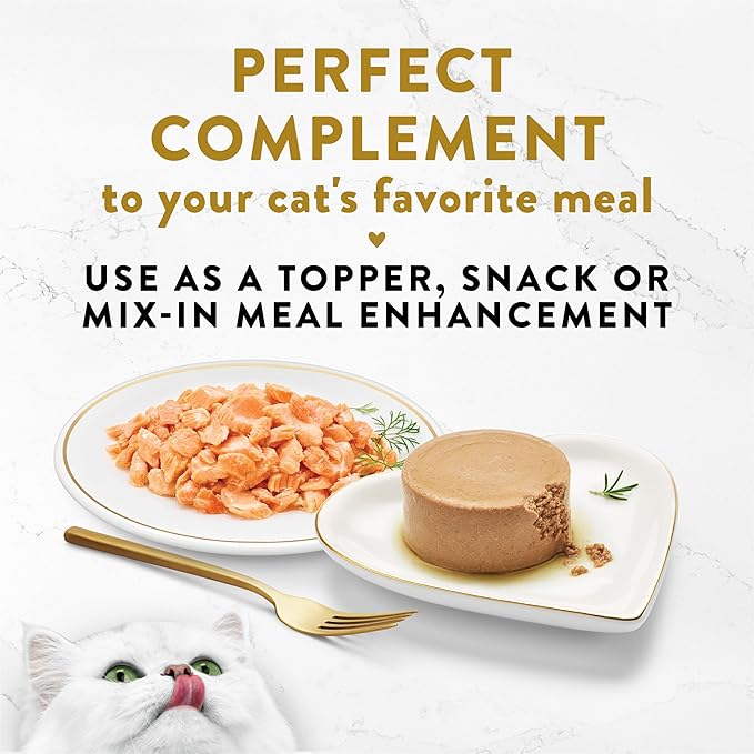 Purina Fancy Feast Appetizers Lickable Grain Free Wet Cat Food Topper Wild Alaskan Salmon Appetizer - (Pack of 10) 1.1 oz. Trays