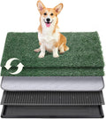 Dog Grass Pad with Tray, 25"x20" Grass Pad for Dogs Potty with 2pcs Artificial Grass, Indoor Dog Litter Box for Balcony Apartment, Realistic, Washable, Less Odor