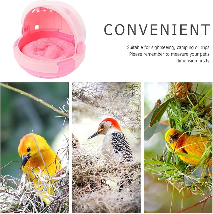 Portable Parrot Travel Cage with Perch and Warm Nest Pad, Lightweight Bird Carrier for Outdoor Use, Suitable for Parakeets, Cockatiels, and Small Birds