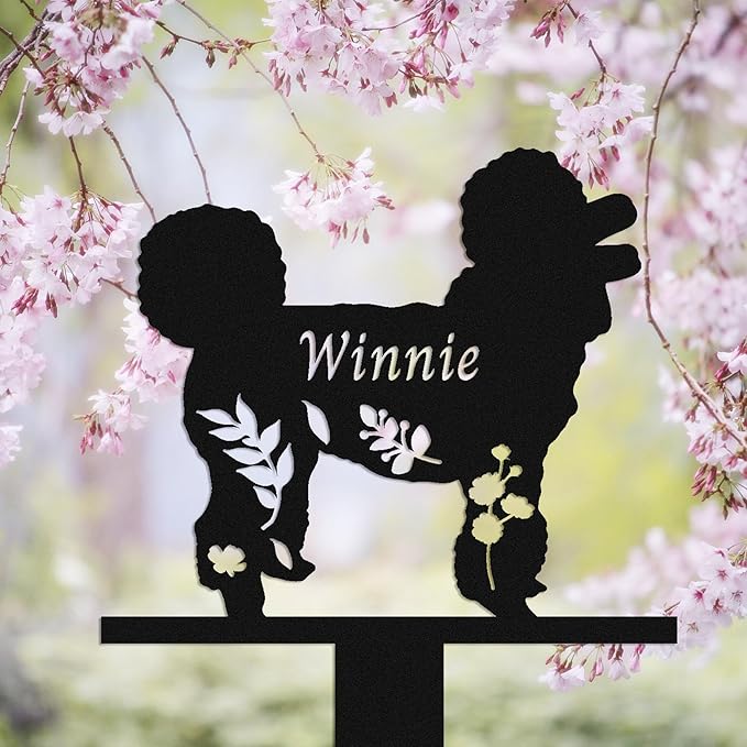 Personalized Dog Memorial Stake, Dog Grave Marker, in Memorial of Dog, Dog Loss Gift, Dog Name Sign Pet Sympathy Gift Poodle