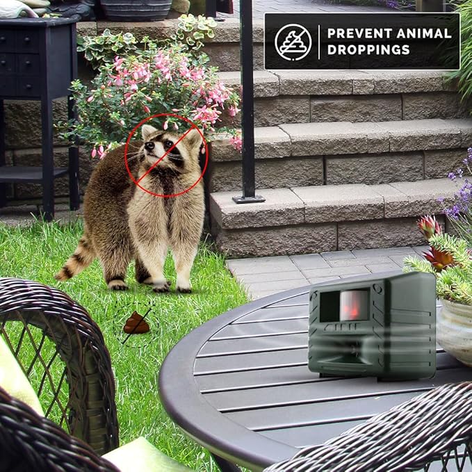 Bird-X Yard Gard, Electronic and Ultrasonic Animal Stopper Device with Motion-Sensor, Easy to Install, Covers up to 4,000 sq. ft., 15-25 kHz Frequency, 6.75" x 5.5" x 3.5"