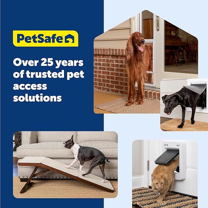 PetSafe Sliding Glass Pet Door Security Bar - Adjustable Up to 28 Inches - Fits Sliding Glass Doors Up to 72 Inches - Easy-to-Install with Screws or Adhesive Strips - Compatible Pet Entrance