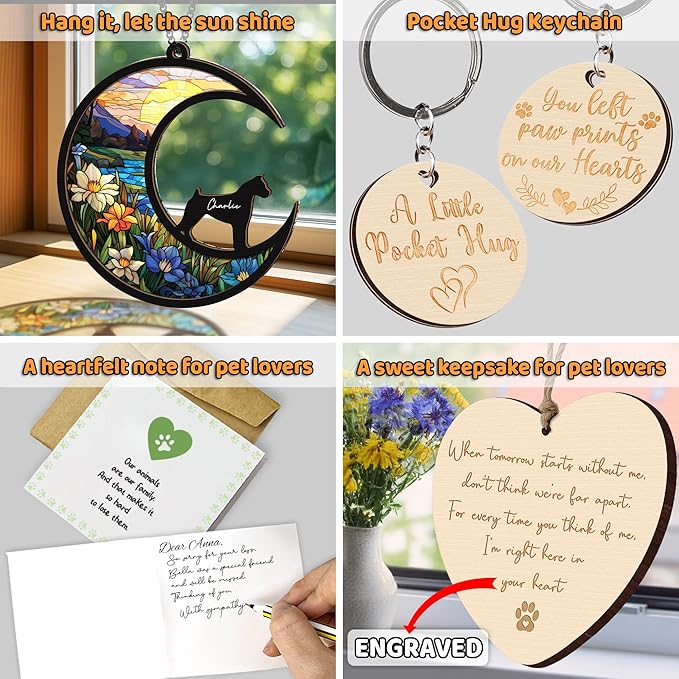 6'' Boxer Cropped Ears Memorial Suncatcher, Custom Name Dog Breed, Pet Ornament Window Car Hanging, Sympathy Gift for Loss of Pet Passed Away Remembrance Gift for Dog Lovers 65-SS1