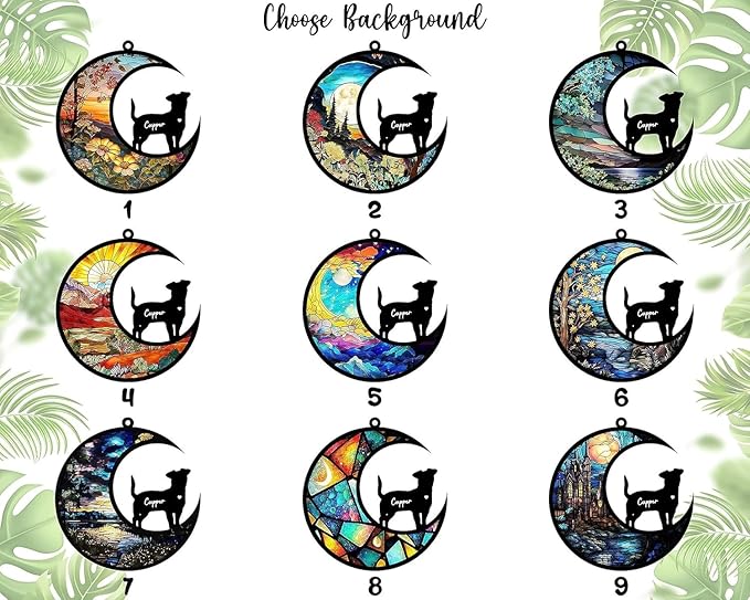 NAZENTI Personalized Dog Memorial Suncatcher, Loss of Pets Hanging Ornament, Sympathy Gift, Custom Dogs Remembrance Gifts, Bereavement Gifts Dogs, Dog Wind Chimes Memorial, Pet Owner