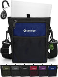 Gobeigo Dog Treat Pouch with Silicone Snack Bag, Front Pocket fits All Phones, 4 Cup Treat Bag with Training Clicker, Upgrade Stronger Magnetic Closure, 3 Ways to Wear Walking Fanny Pack (Navy Blue)