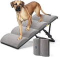 Veehoo Dog Ramp for Bed Couch Height Adjustable from 12" to 20", Foldable Stairs for Dogs to Get on Bed 17" Extra Wide, Portable Pet Doggie Steps Indoor with Non Slip Pad, Support up to 150 lbs