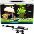 Betta Fish Tank Kit 2.5 Gallon Aquarium with Heater, Hidden Filtration, Light, Lid, Small Acrylic Tank for Beta, Shrimp, Guppy