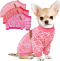 3 Pack Dog Sweaters for Small Dogs Girl Boy Winter Fleece Clothes Warm Soft Dog Sweatshirt Outfit for Dogs Cats Pet Apparel (Rose+Red+Pink, X-Small)
