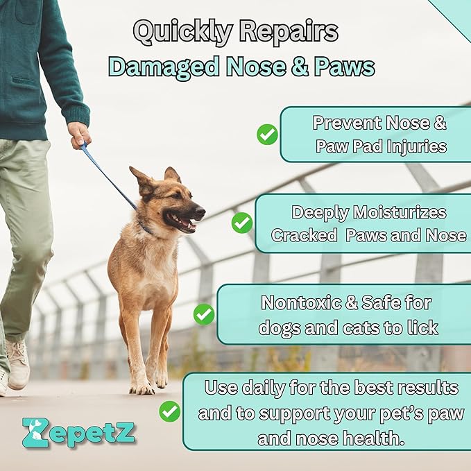 Lick-Safe Organic Paw & Nose Balm for Dogs, Cats & More – All-Natural, Hypoallergenic – Heals, Protects & Restores Dry, Cracked Dog Paws, Snouts & Elbows – Aloe, Avocado Oil, Beeswax – 1.75 oz