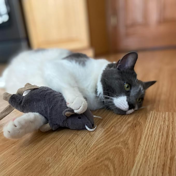 SPOT Big Mouse Bertha Cat Toy with Catnip – Lifelike Plush Mouse, Crinkle Sound, Large 7in Size, for Cuddling, Chasing, Playing – Assorted Colors