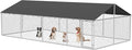 Outdoor Dog Enclosure Heavy Duty Dog Kennel House Mesh Dog Big Cage Pet Kennel Steel Fence with Secure Lock(236”x 118”)