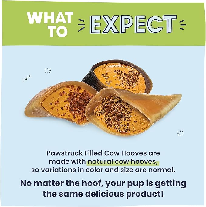 Pawstruck Cheese and Bacon Filled Cow Hooves for Dogs – Made in USA, Long-Lasting Dental Treats and Chews – Beef Hoof – 5 Count – Packaging May Vary