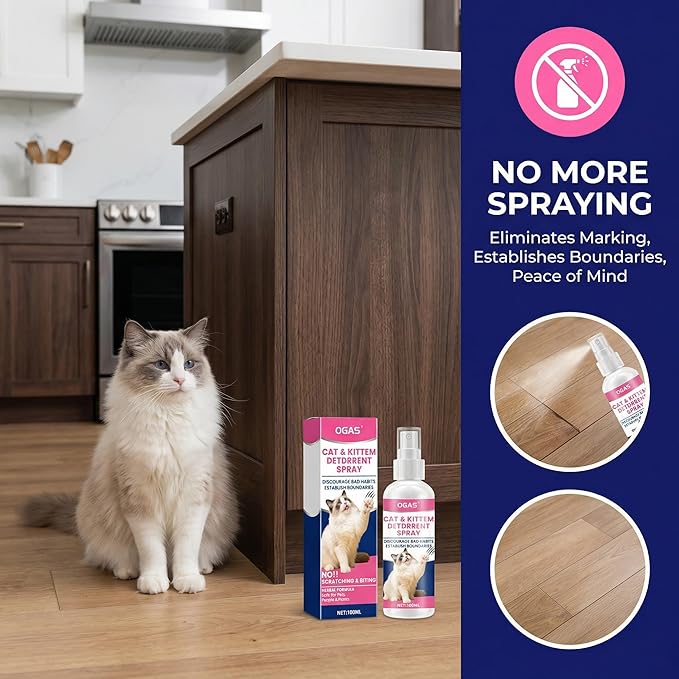 Cat Deterrent Spray, Cat Repellent Indoor for Furniture Protection, Botanical Anti Pee Spray for Cats, Helps Stop Urine Marking & Scratches
