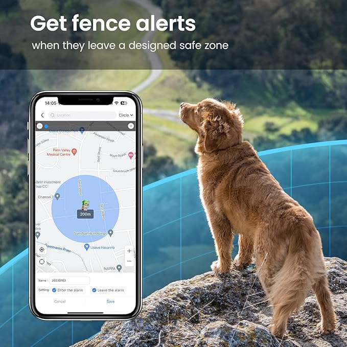 SEEWORLD Cat Tracker Mini GPS Pet Tracker for Dogs Cats Waterproof Real-Time Location Tracker Virtual Fence 180 Days Location History 4G Cat Tracker Device for 6.5lbs+ Pets