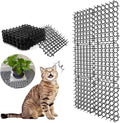 PerGar 12Pcs Cat Deterrent Mat, Cat Scat Mat with Spikes, Scat Mat for Cats, Outdoor Cat Deterrent Mat with Spikes, Anti Cats Network Cat Spikes for Outdoor Garden Fence Animal Barrier