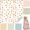 21.7" Cat Grooming Cloth Wrap, Cat Wrap for Cutting Nails, Self-Adherent Fabric Wrap for Cats, Cat Burrito Wrap Anti-Scratch, Anti-Escape, Multifunctional Swaddle Wrap Pet Tool (Floral, Large)