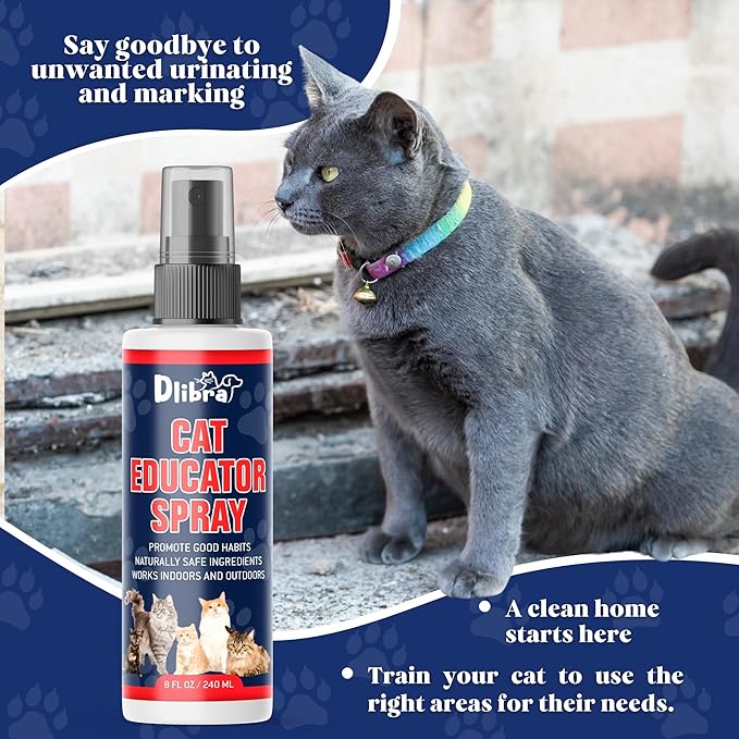 Cat Educator Spray – Natural Cat Deterrent Spray | Prevent Scratches, Biting & Peeing | Safe & Effective for Indoor Training