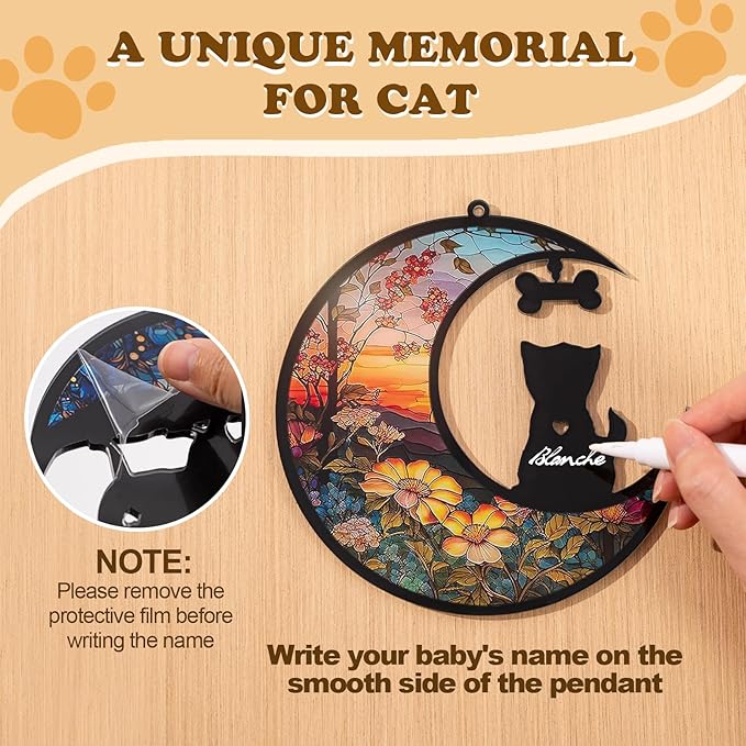 Dog Memorial Hanging, Lost Dog Sympathy Gift, Pet Loss Plastic Suncatcher, Memory Ornaments Gift for Dog Lovers (Bone Dog)